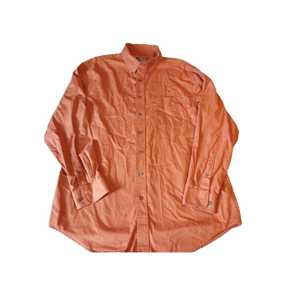 Croft & Barrow LT Men's Burnt Orange Long Sleeve Button Up Shirt 100% Cotton‎